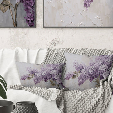 Beautiful Lilac Dreamscape - Lilacs Throw Pillow